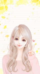 Korean Anime Girl Doing Peace Sign korean anime girl wallpaper