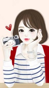 Korean Anime Girl Holding A Camera korean anime girl wallpaper