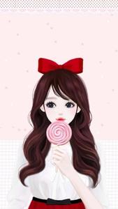 Korean Anime Girl Holding Lollipop korean anime girl wallpaper
