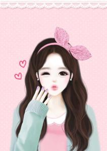 Korean Anime Girl In Green Cardigan korean anime girl wallpaper