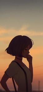Korean Anime Girl Sunset Silhouette korean anime girl wallpaper