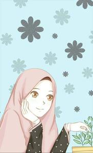 Korean Anime Girl Wearing Pink Hijab korean anime girl wallpaper