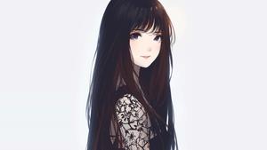 Korean Anime Girl With Long Black Hair korean anime girl wallpaper