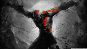 Kratos from God of War, ready for battle. god of war wallpaper