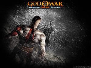 Kratos searches for guidance in the swirling reflection of Yggdrasil god of war wallpaper