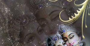 Krishna And Radha Starry Night Picture Wallpaper