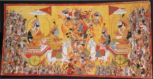Krishna Arjun Depiction Of Kurukshetra War krishna arjun wallpaper