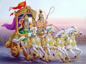 Krishna Arjun On the Kapi Dhwaja krishna arjun wallpaper