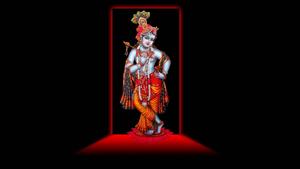 Krishna HD Red And Black Wallpaper