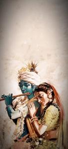 Krishna Iphone Radha Leaning  Wallpaper