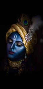 Krishna Phone Blue Face krishna phone wallpaper