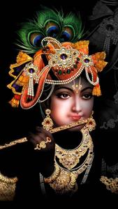 Krishna Phone Headdress Black Aesthetic krishna phone wallpaper