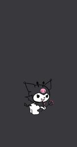 Kuromi iPhone Plain Black kuromi iphone wallpaper