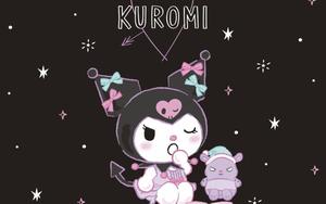 Kuromi, the Unique Rival of My Melody Enjoying a Relaxed Moment my melody kuromi wallpaper