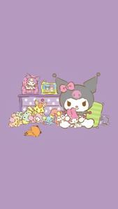 Kuromi With My Melody Doll Wallpaper