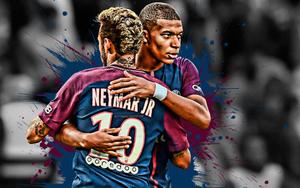 Kylian Mbappe Brotherly Hug Neymar kylian mbappe wallpaper