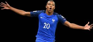 Kylian Mbappe With Arms Wide Open kylian mbappe wallpaper