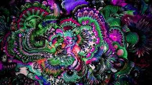 Let your imagination take you on an adventure with this Trippy colorful mushroom heads! trippy wallpaper