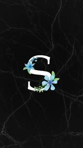 Letter S With Blue Flower letter s wallpaper