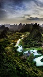 Li River Top View Shot Phone Background phone wallpaper