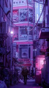 Light Purple Aesthetic Japan Street light purple aesthetic wallpaper
