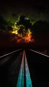 Lightning Colorful Clouds iPhone Dark iphone dark wallpaper
