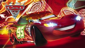 Lightning McQueen races down the track in full speed lightning mcqueen wallpaper