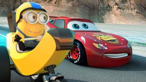 Lightning McQueen racing across an open road in Pixar's Cars lightning mcqueen wallpaper