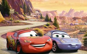 Lightning McQueen Racing on the Track lightning mcqueen wallpaper