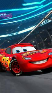 Lightning McQueen Speeding on the Race Track lightning mcqueen wallpaper