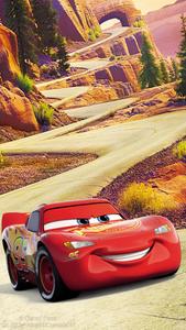 Lightning McQueen Speeding on the Racetrack lightning mcqueen wallpaper
