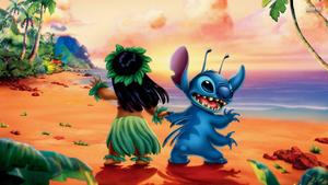 Lilo and Stitch having some fun Wallpaper