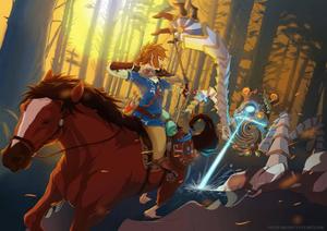 Link Fighting Ganon in Legend of Zelda legend of zelda wallpaper