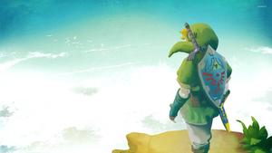 Link stands ready in Hyrule Castle legend of zelda wallpaper