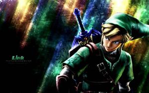 Link takes up the Master Sword in the Legend of Zelda legend of zelda wallpaper