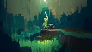 Link, the young protagonist of The Legend of Zelda, with the Triforce in hand. legend of zelda wallpaper