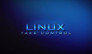 Linux Logo On Blue Background linux wallpaper