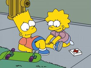 Lisa Helping Bart Simpson bart simpson wallpaper