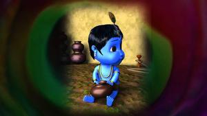 Little Krishna In Hole little krishna wallpaper