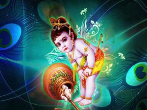 Little Krishna With Aesthetic Jar little krishna wallpaper