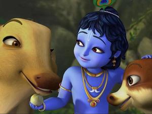 Little Krishna With Animals little krishna wallpaper