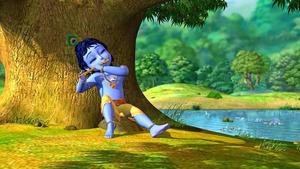 Little Krishna With Big Tree little krishna wallpaper