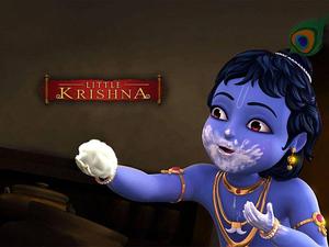 Little Krishna With Cream little krishna wallpaper