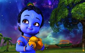 Little Krishna With Mangoes little krishna wallpaper