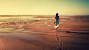Lone Girl Embracing Solitude in the Vast Wilderness alone girl wallpaper