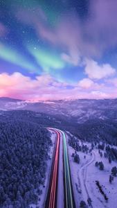 Long Exposure Road With Sky Colorful 4k Phone colorful 4k phone wallpaper