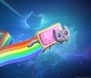 Look cool and cuddly with a Nyan Cat Fan Art Wallpaper! cool wallpaper