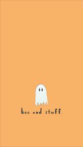 Look who's here! A cute ghost is ready to give you a spooky surprise this Halloween. cute ghost wallpaper