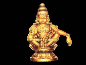 Lord Ayyappa Gold Statue On Black Background lord ayyappa wallpaper