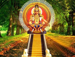 Lord Ayyappa In Road Of Trees lord ayyappa wallpaper